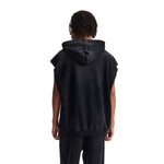 Distressed Sleeveless Crop Hoodie Top