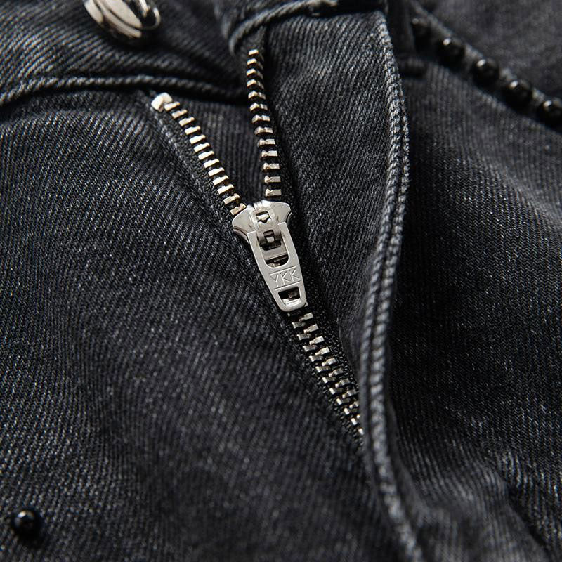 Risen Jeans Pearl-Embellished Floral Embroidered Cut-Out Jeans