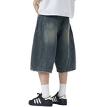 Barrel Fit Bermuda Washed Denim Shorts