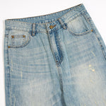 Mud WashedOversized Faded Ripped Jeans