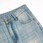 Mud WashedOversized Faded Ripped Jeans