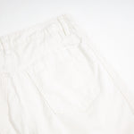 White Cotton Barrel-Leg Trousers
