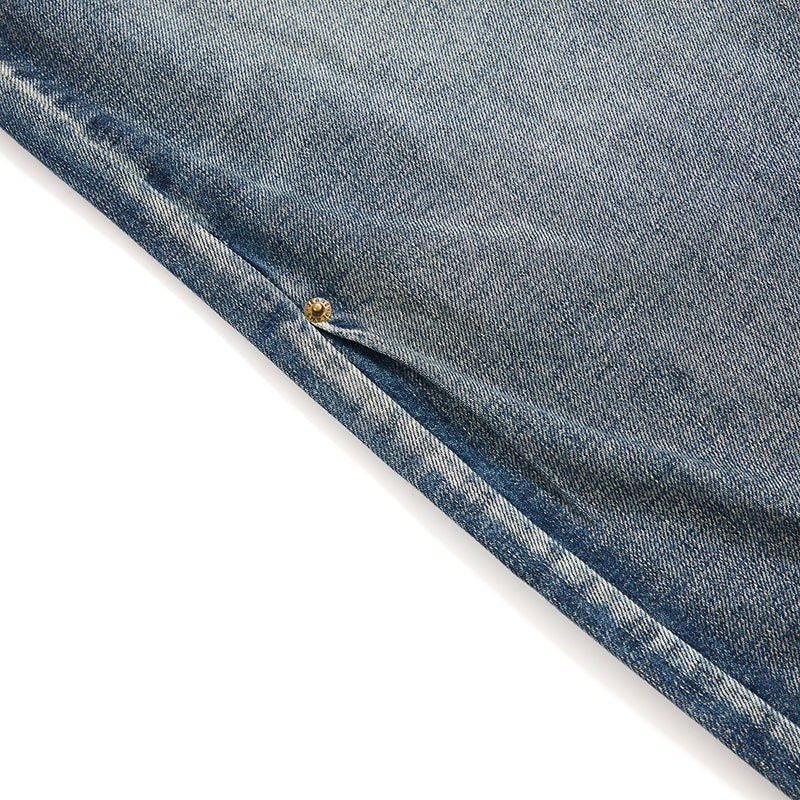 Vaqueros plisados de pierna ancha para hombre