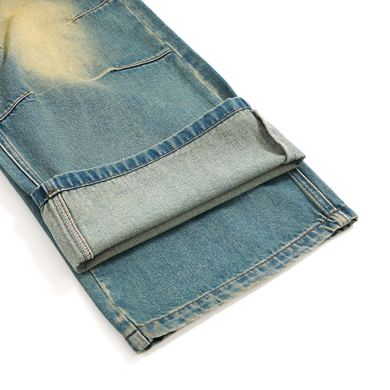 Muddy WashedVintage Washed Pleated Knee Jeans