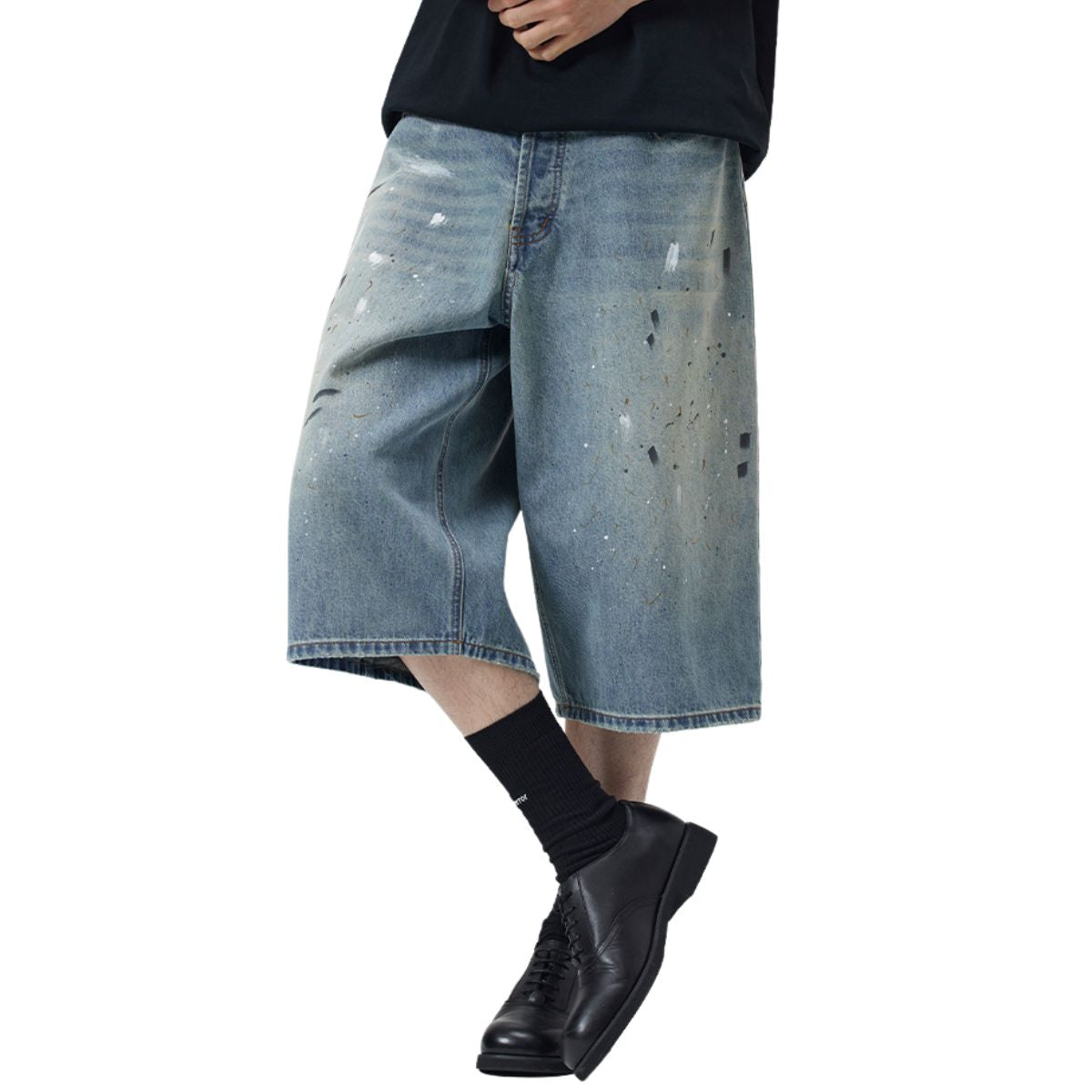 Bermudas vaqueras con salpicaduras de pintura