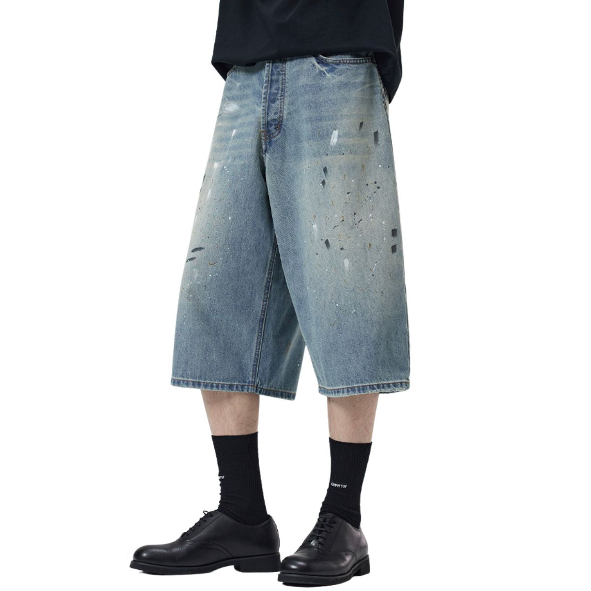 Bermudas vaqueras con salpicaduras de pintura