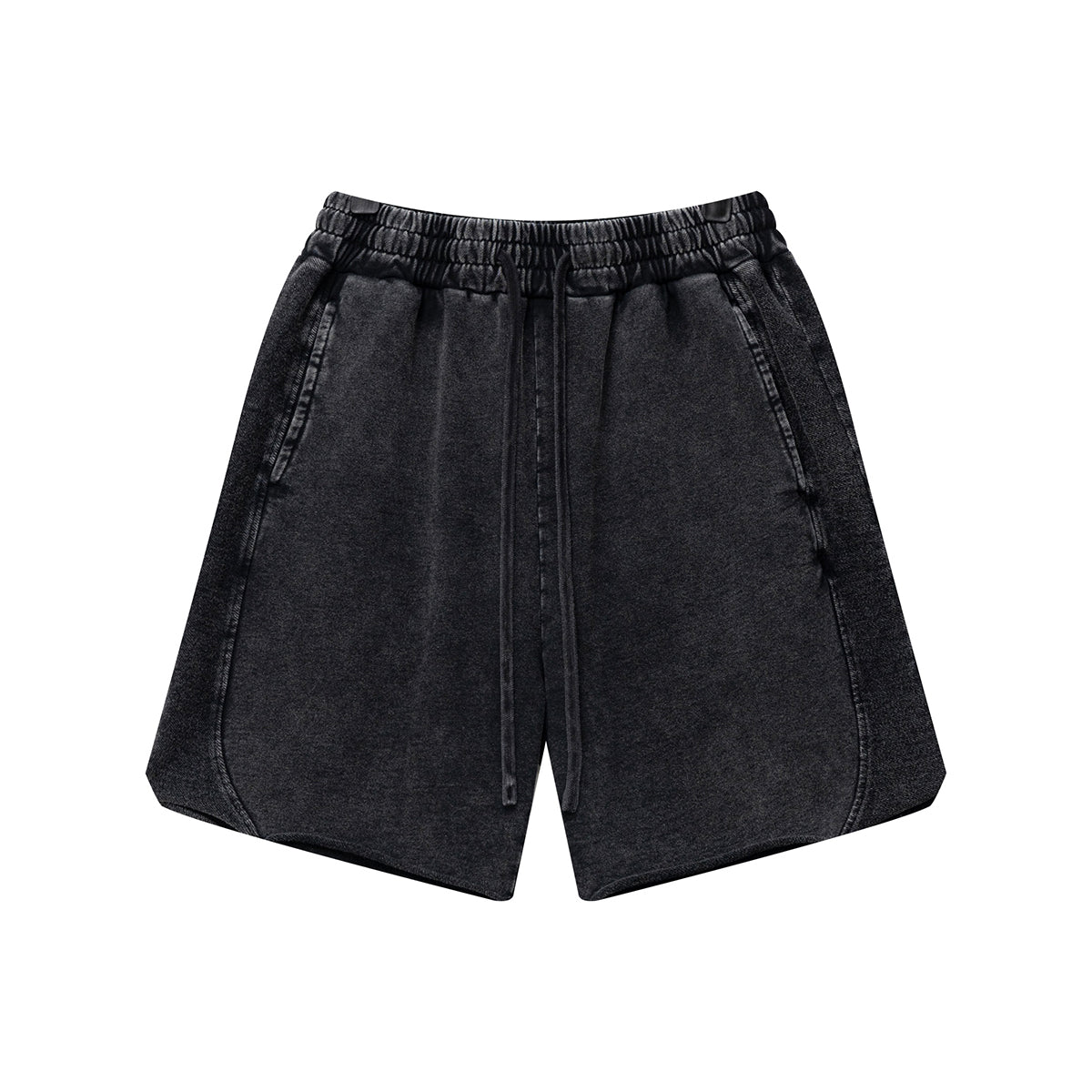 Washed Raw Edge Baggy Shorts