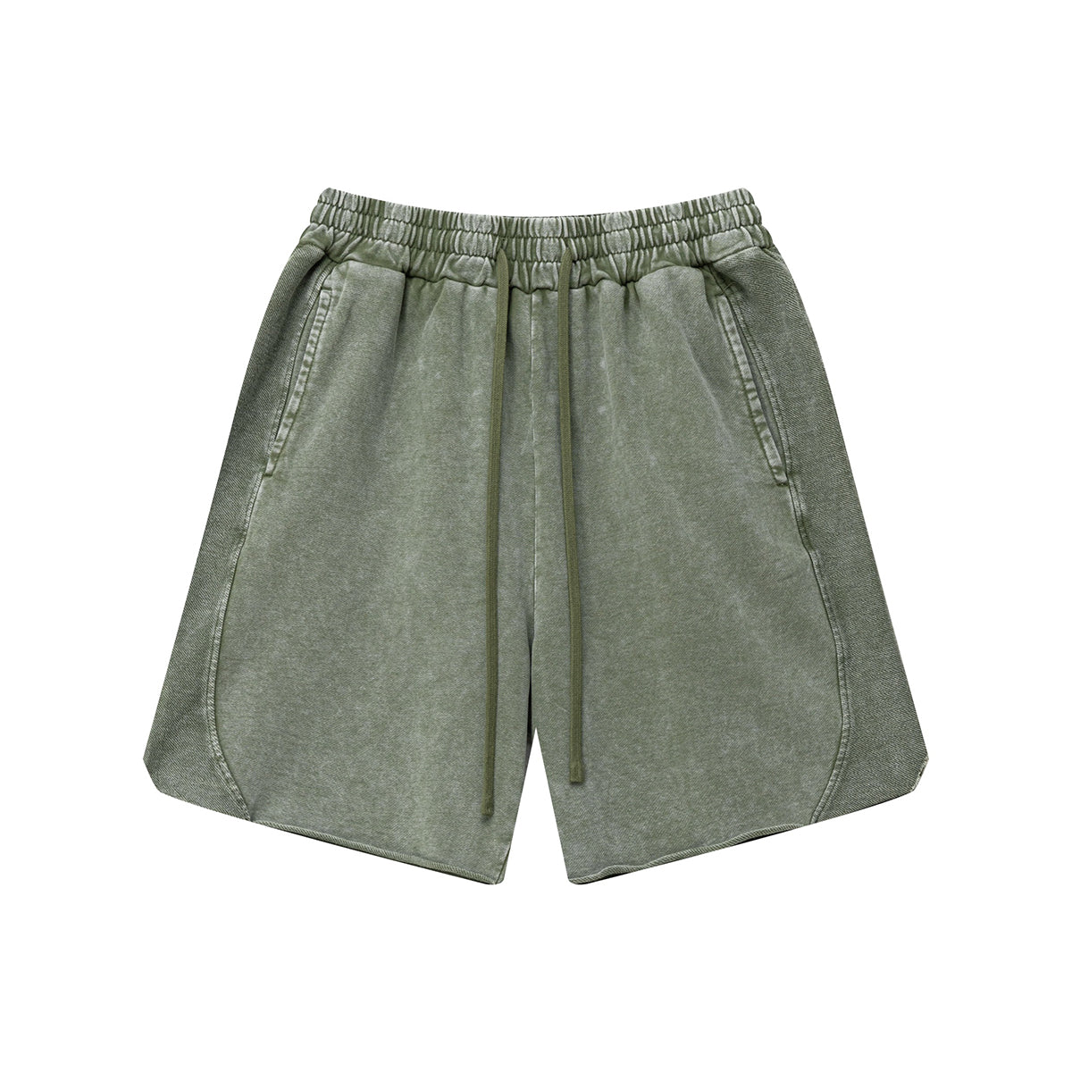 Washed Raw Edge Baggy Shorts