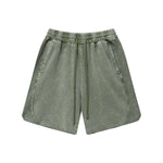 Washed Raw Edge Baggy Shorts