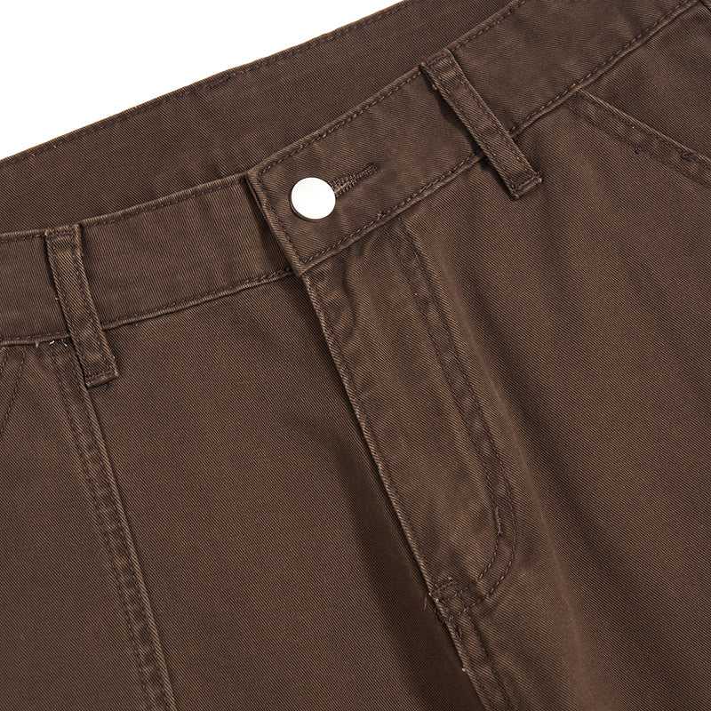 Loose Fit Front Seam Pleated Pants