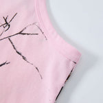 Nature Inspired Pink Camo Leaf Print Casual Tank