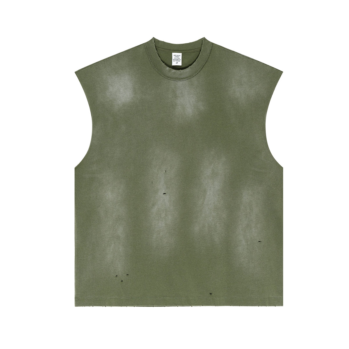 Raw Edge Distressed Muscle Tank 8.55oz