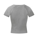 Crew Neck Ribbed Crop T Shirt 8oz