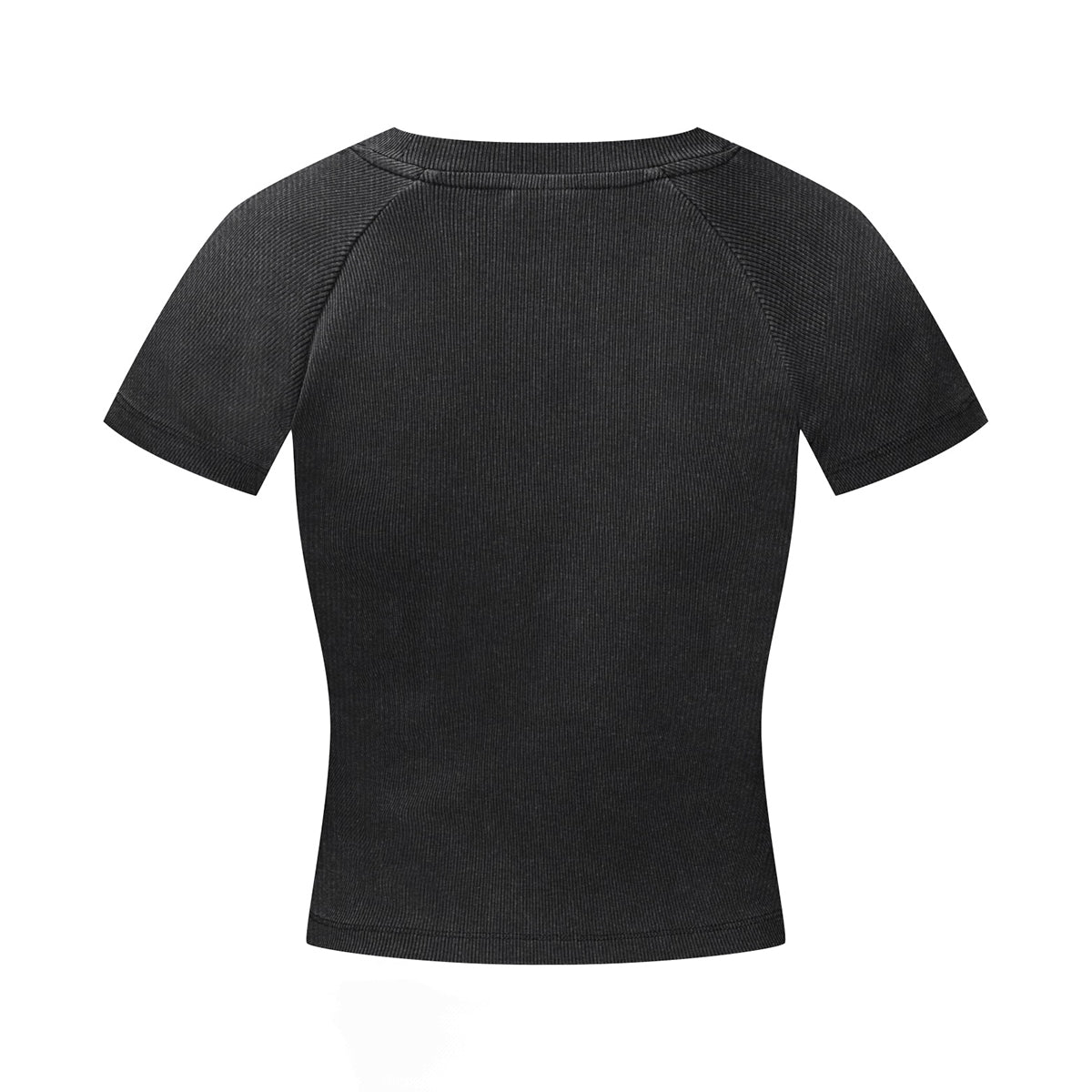 Crew Neck Ribbed Crop T Shirt 8oz