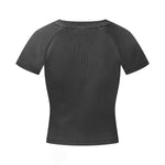 Crew Neck Ribbed Crop T Shirt 8oz