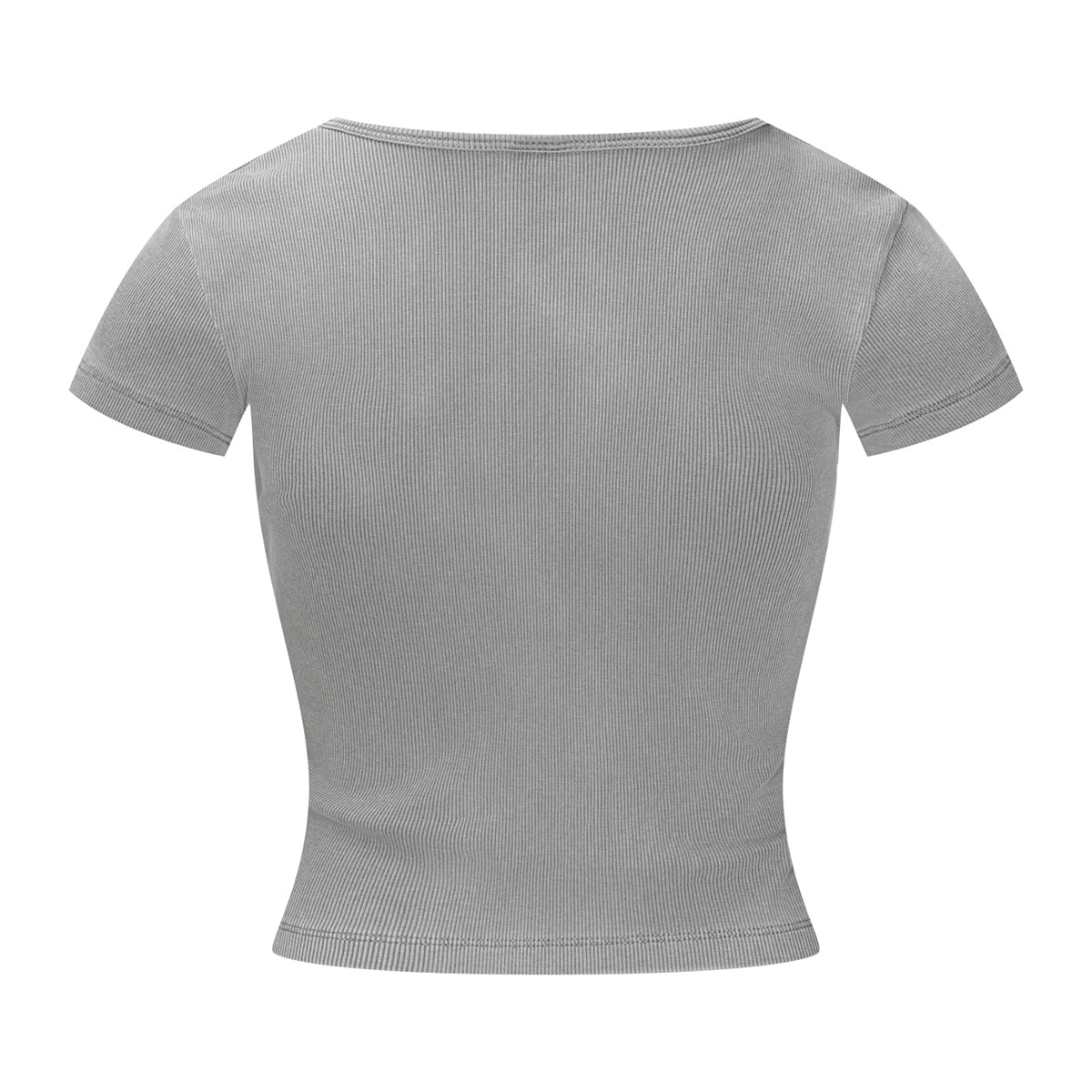 Camiseta Henley de canalé de manga corta de 8 oz