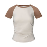 Raglan Cotton Pleated-Waist Tee 4.5oz