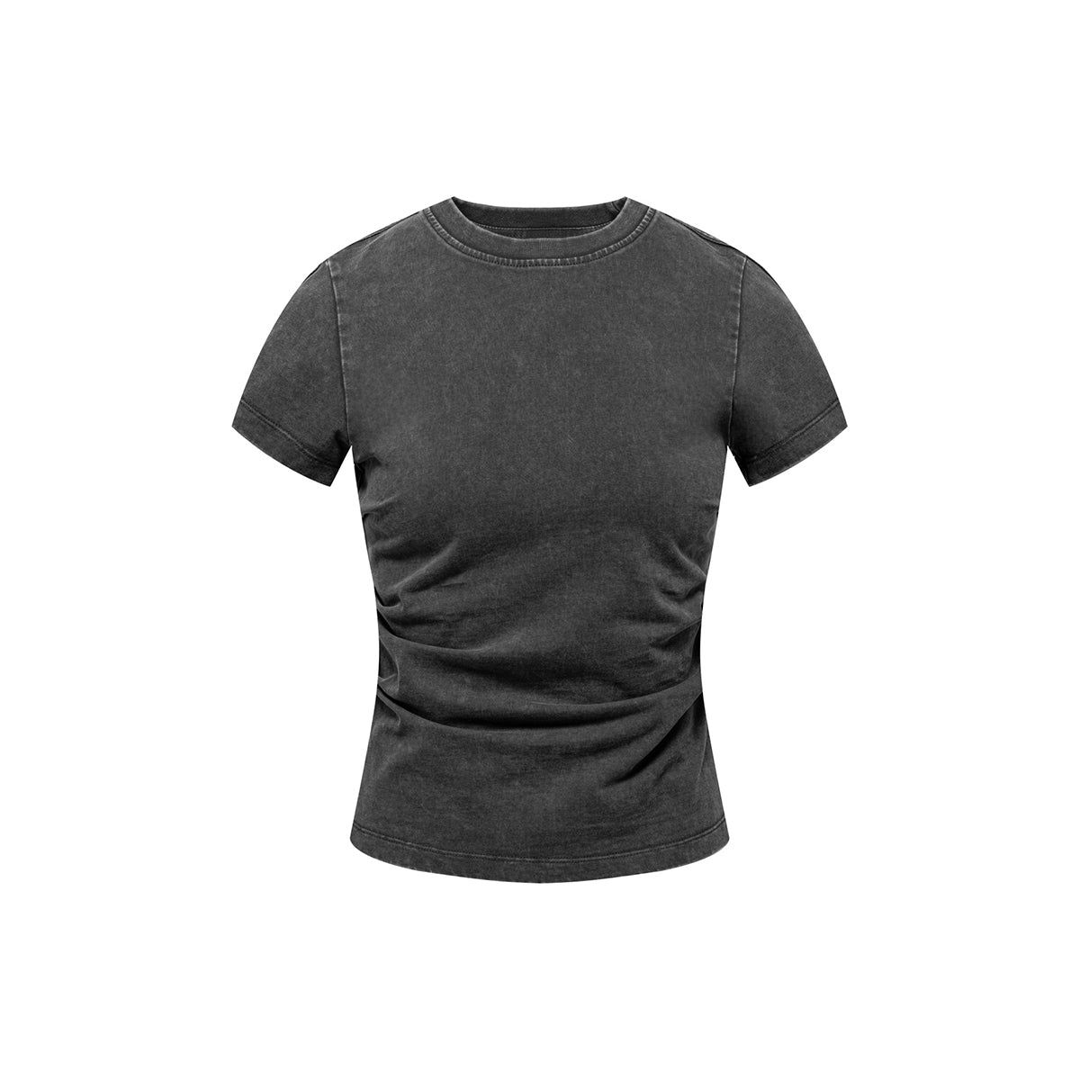 Washed Cotton Pleated Waist Tee 8.55oz