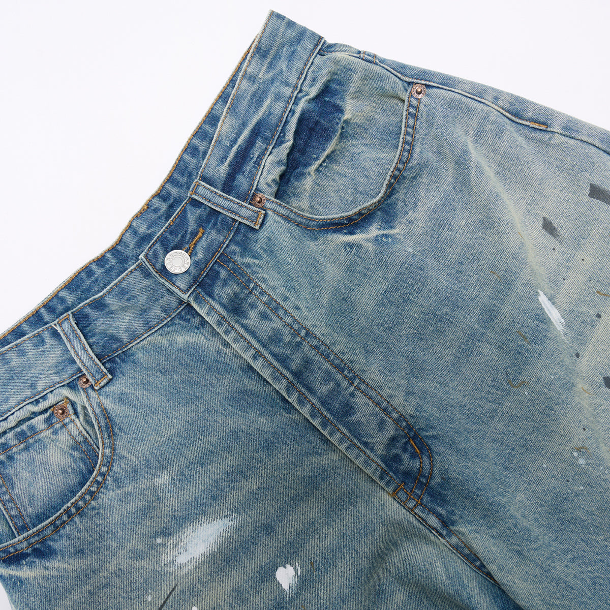 Bermudas vaqueras con salpicaduras de pintura