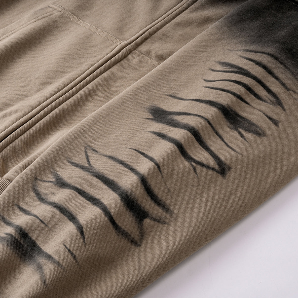 Tiger Stripes Gradient Color Zip Up Hoodie