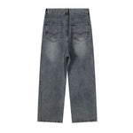 Vintage Wash Wide Leg Denim Jeans