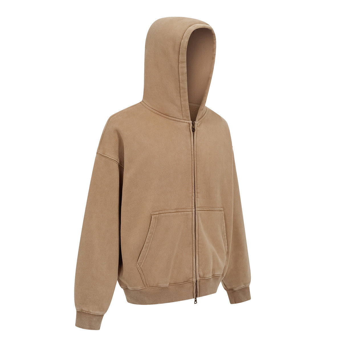 Vintage Oversized Full Zip Kangaroo Pocket Hoodie
