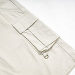 Beige Oversized Cargo Cropped Pants