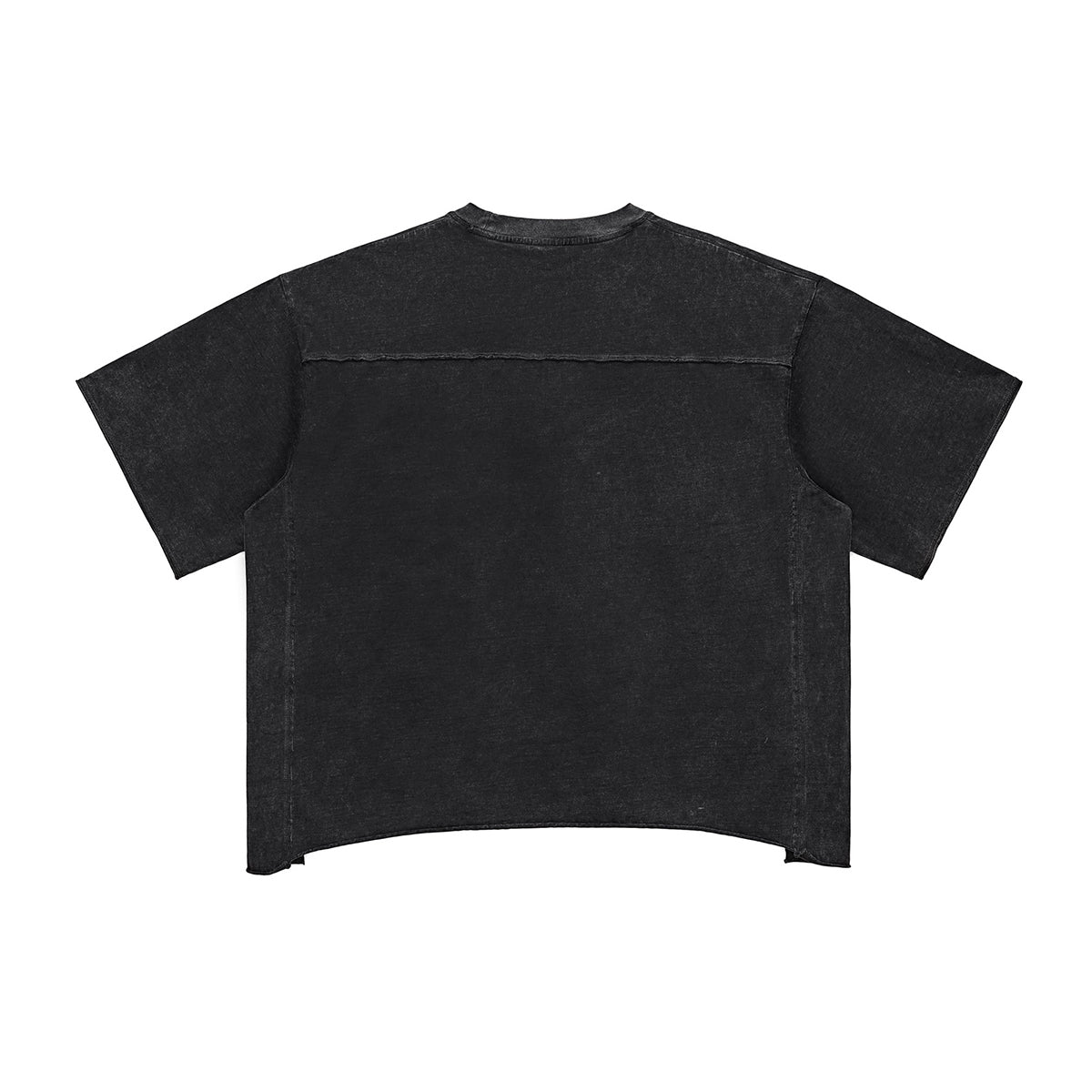 Patchwork Asymmetrical Hem T Shirt 7.8oz