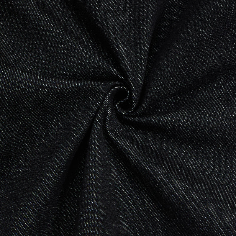 Pantalones cortos de mezclilla con orillo negro