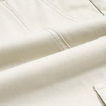 Beige Oversized Cargo Cropped Pants