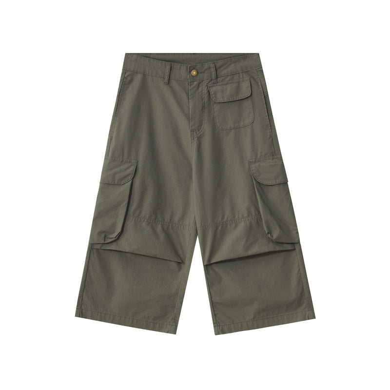 Straight Leg Cargo Cropped Pants