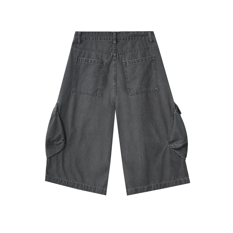 Dark Gray Cargo Cropped Pants