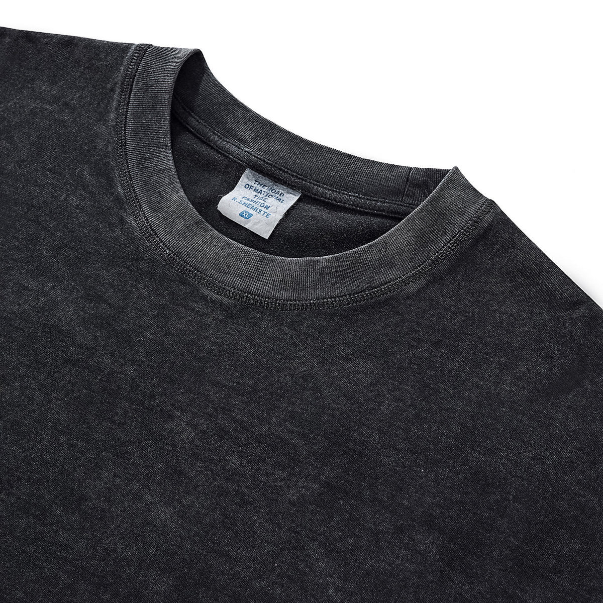 Patchwork Asymmetrical Hem T Shirt 7.8oz