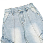 Pantalones cargo holgados de mezclilla recortados