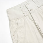 Beige Oversized Cargo Cropped Pants