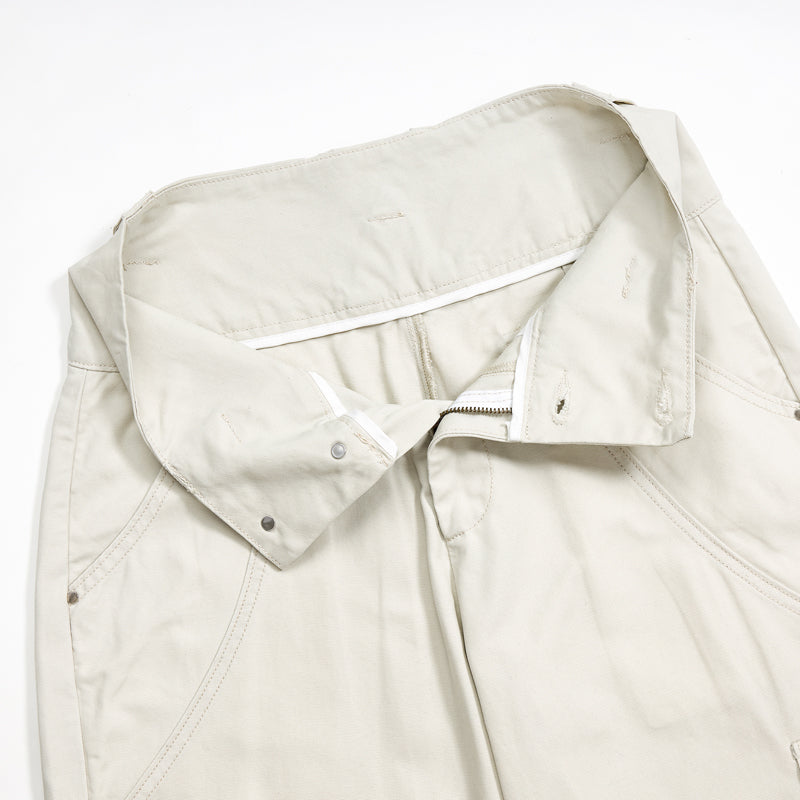 Beige Oversized Cargo Cropped Pants