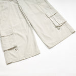 Beige Oversized Cargo Cropped Pants