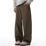 Curved Wide Leg High Waist Clean Stitch Workwear Pants