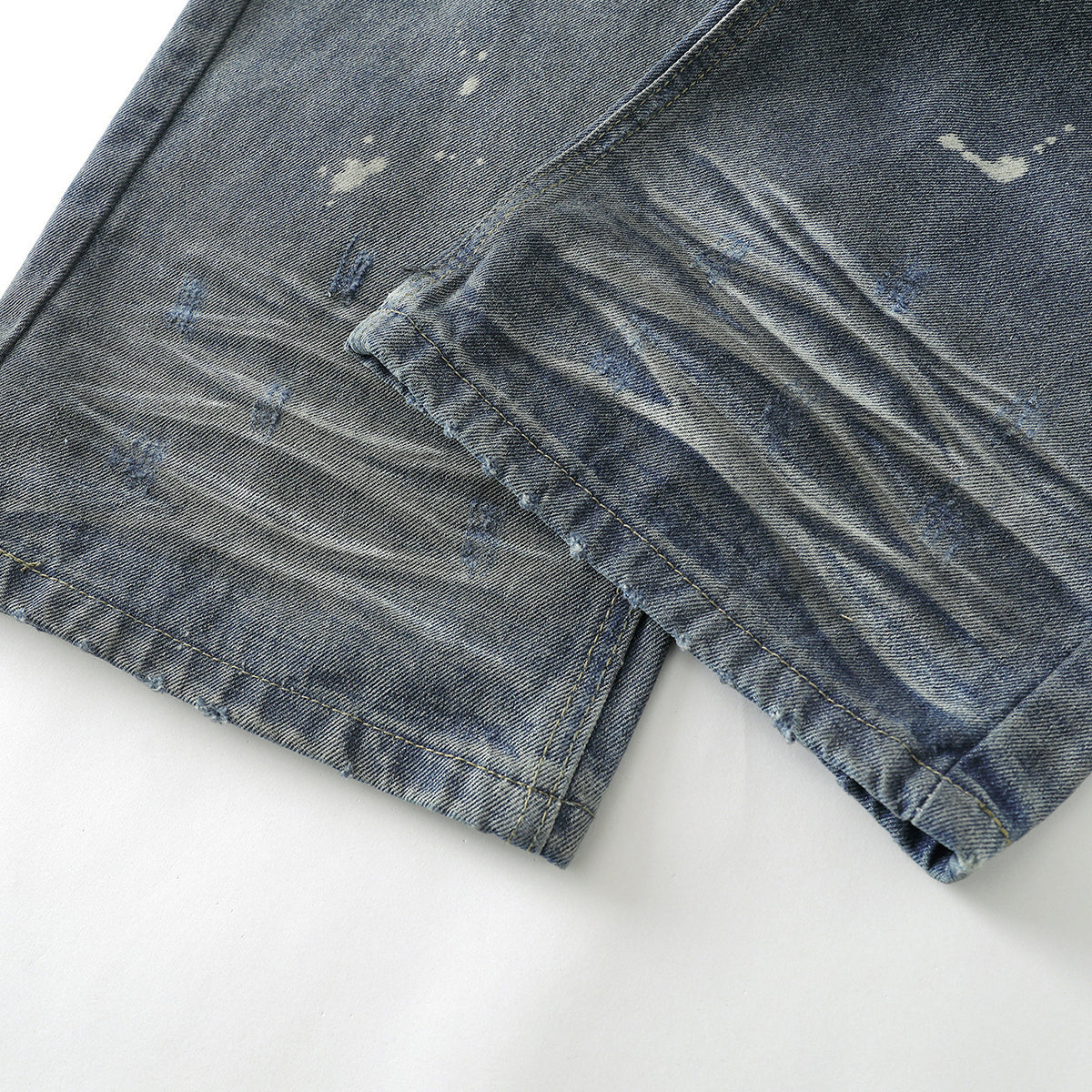 Wrinkle Wash Retro Ripped Baggy Jeans