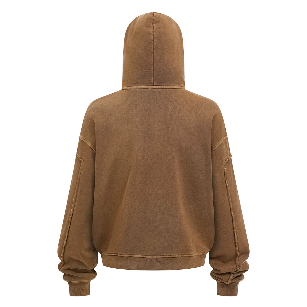 Vintage Washed Oversized Zip Up Distressed Hoodie