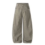 Square Stud Detail Wide Leg Pants