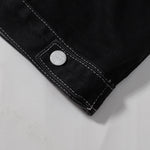 Abstract White Embroidery Denim Jacket