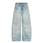 Rhinestone Lightning Bolt Vintage Wide Denim