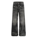 American High-Street Black Washed Flared Jeans