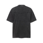 Vintage Washed Short Sleeve Textured Panel Design Tee