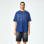 Dark Blue Loose Fit Faded Tee 7.5oz