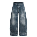 Bamboo Texture Cat Whisker American High Street Jeans