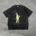 Statue of Liberty Print Stone-Washed Cotton Tee