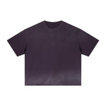 Boxy Raw Edge Washed Loose Short Sleeve Tee
