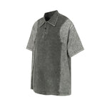 Two Tone Vintage Wash Contrast Panels Polo Shirt